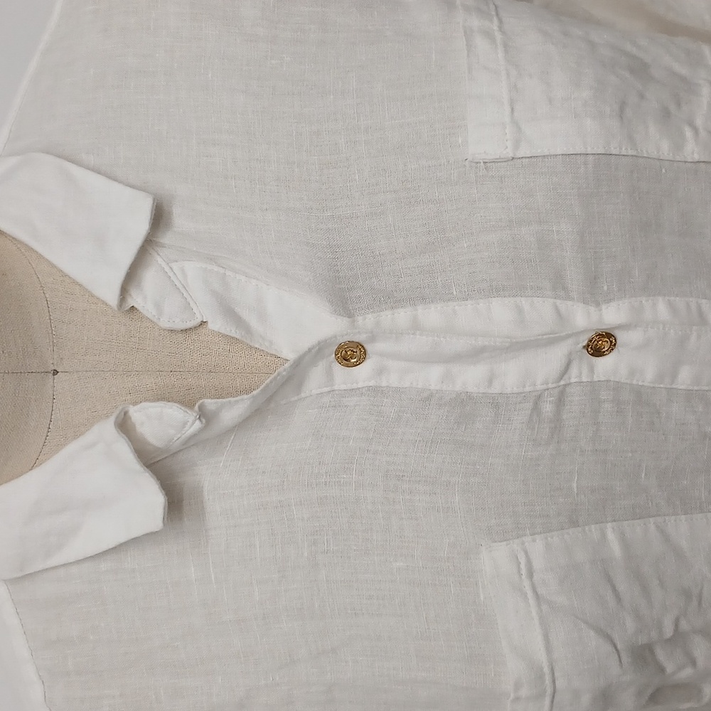Lilly Pulitzer White Linen Button Down Tunic Natalie Coverup Size Small - Picture 8 of 13